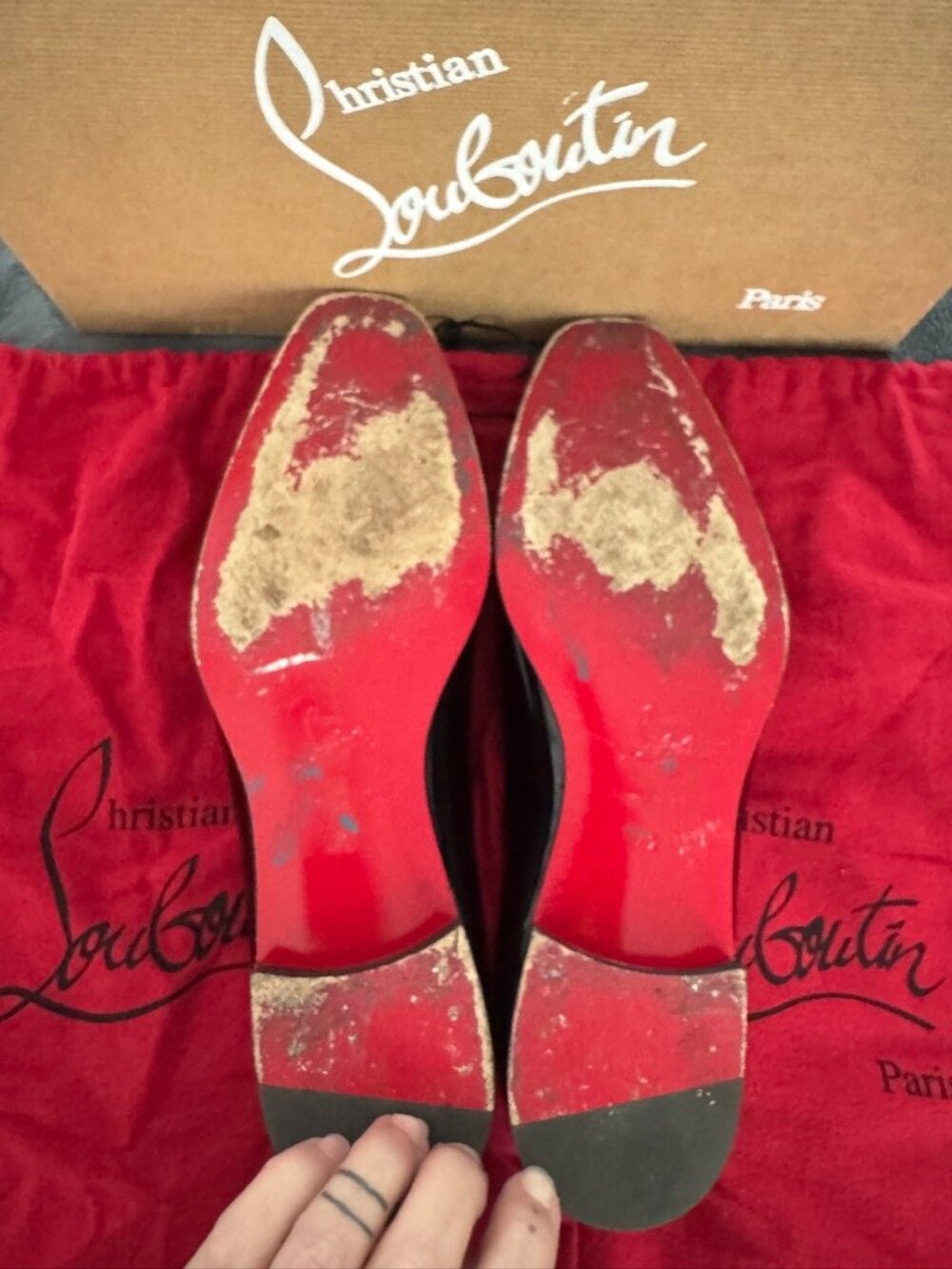 Christian Louboutin Dandelion Black Patent Leather Tuxedo Loafers 9 - Picture 3 of 10